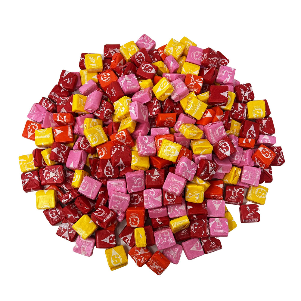 Assortit front packaging of 3 lb Starburst bag showing brand and product benefits