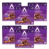 Atkins pecan caramel clusters front packaging showing product count and benefits
