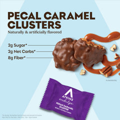 Atkins pecan caramel cluster individually wrapped piece for easy portion control