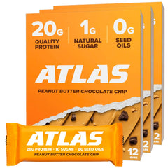 Atlas Protein Bar front packaging shows clean ingredients and protein benefit