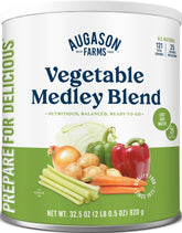 Augason Farms front can view showing label and servings, highlights shelf-stable convenience