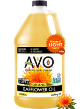 AVO front label showing 64 fl oz bottle and organic badge for trust