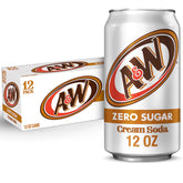 A&W can front packaging showing brand and zero sugar benefit