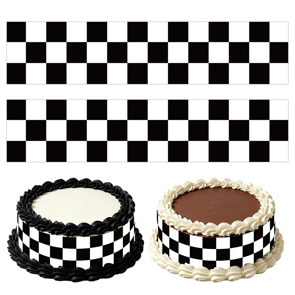 AWEELON front packaging showing six checkered edible cake borders, ready to use