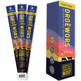 Ayoba front packaging showing box of droewors and clear branding, convenient portability