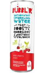 B4Y BUBBL'R front packaging showing vibrant cherry design and 12-pack convenience