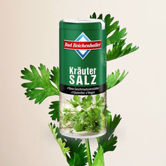 Bad Reichenhaller close-up of herb and salt texture for seasoning clarity