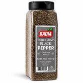 Badia black pepper front packaging showing label and size for pantry convenience