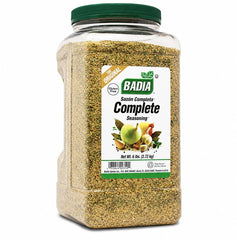 Badia jar front label showing 96 oz container and clear product view benefits convenience