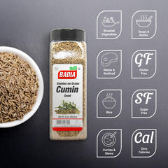 Badia close-up of cumin seed texture showing fresh aroma and toasting benefit