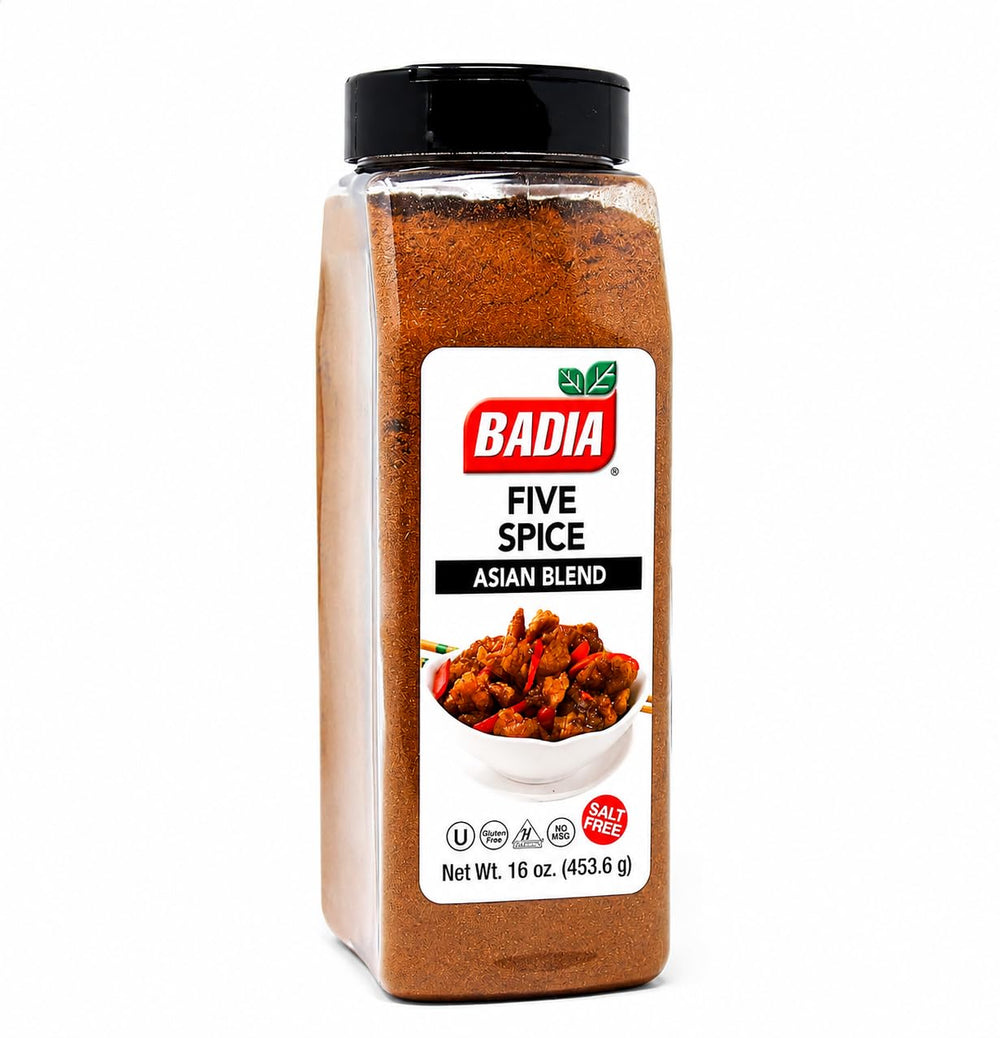 Badia jar front packaging showing label and 16 oz size, adds authentic flavor