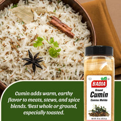 badia cumin spoon with measured powder showing consistent seasoning benefit