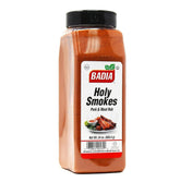 Badia jar front label showing 24 oz packaging and bold smoky flavor benefit