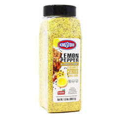 Badia Kingsford front packaging showing shaker and bold lemon pepper flavor for grilling