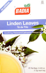 Badia linden leaves close-up tea bag texture highlighting freshness