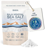 Baha Sea Salt front packaging showing 1 lb bag and branding benefit