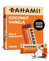 Bahamii front packaging showing coconut vanilla flavor and 12-count convenience