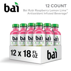 Bai nutrition and ingredient label close-up showing low sugar and vitamin C
