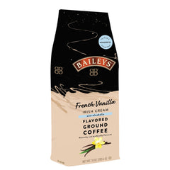 White Coffee Baileys front packaging showing 10oz bag and vanilla aroma benefits