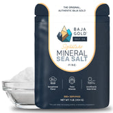 Baja Gold front packaging showing fine 1 lb bag and resealable zipper benefit