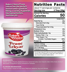 Baker's Choice spread on cake slice adding rich prune flavor