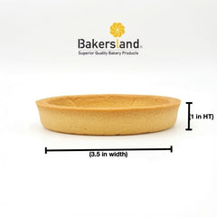 Bakersland tart shell held in hand demonstrating 3.5-inch size and portion control