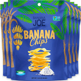 Banana Joe front packaging showing sea salt chips and probiotic claim benefits digestion