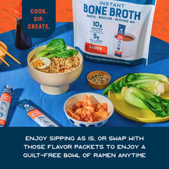 Bare Bones prepared bone broth in a cup, warming savory sip