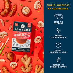 Bare Bones broth warmed in a mug for a comforting, quick savory snack