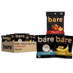 Bare front packaging fruit variety shows 16 single-serve bags and benefits