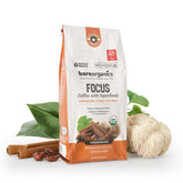 BareOrganics front bag view showing organic focus blend and benefits