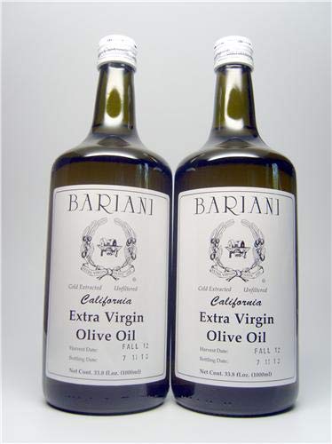 Bariani bottle front label showing brand and fresh 2024 harvest benefits