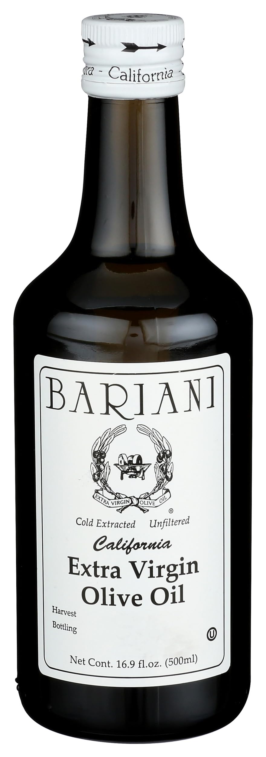 Bariani front bottle view showing organic label and premium presentation