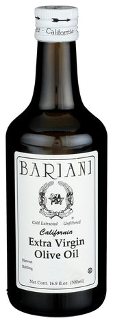 Bariani front bottle view showing organic label and premium presentation