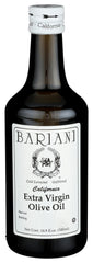 Bariani front bottle view showing organic label and premium presentation