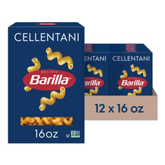 Barilla Cellentani front package showing brand and packaging benefit