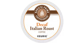 Barista Prima box front showing decaf Italian roast and 96-count convenience