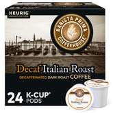 Barista Prima box front showing Italian Roast Decaf and 96-count convenience
