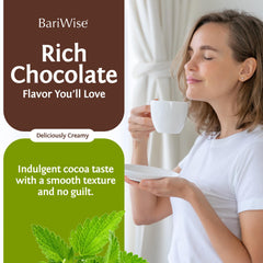 BariWise prepared hot chocolate in a mug showing creamy foam and comforting warmth