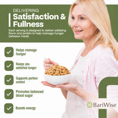 BariWise close-up of oat texture showing whole grain hearty mouthfeel benefit