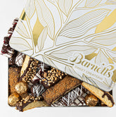 Barnetts white tin front view showcasing elegant gold design and premium gifting benefit