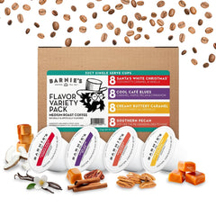 Barnie's front packaging showing 32-count variety pack, convenient sampling