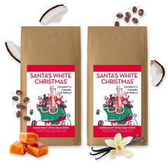 BARNIE'S COFFEE TEA CO. front packaging showing two 10 oz festive bags and product name