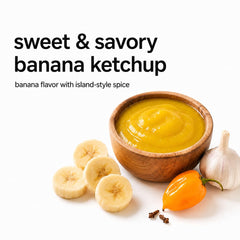 Baron banana ketchup label closeup highlighting ingredients and exotic appeal