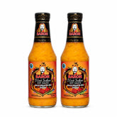 Baron front view of 14 oz bottle showing label and bright red sauce, enhances kitchen flavor