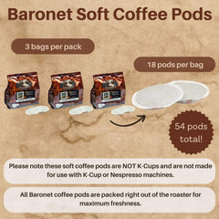 Baronet Coffee single French Vanilla pod close-up showing paper pad texture