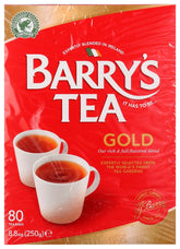 Barry's Tea front packaging showing brand and gold blend, promising consistent flavour