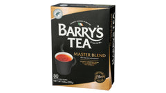 Barry's Tea front packaging showing Master Blend and count benefit