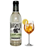 Barsmith elderflower syrup bottle front view showing label and size benefits