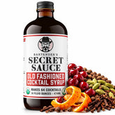 Bartender's Secret Sauce front label showing product and organic certification benefits
